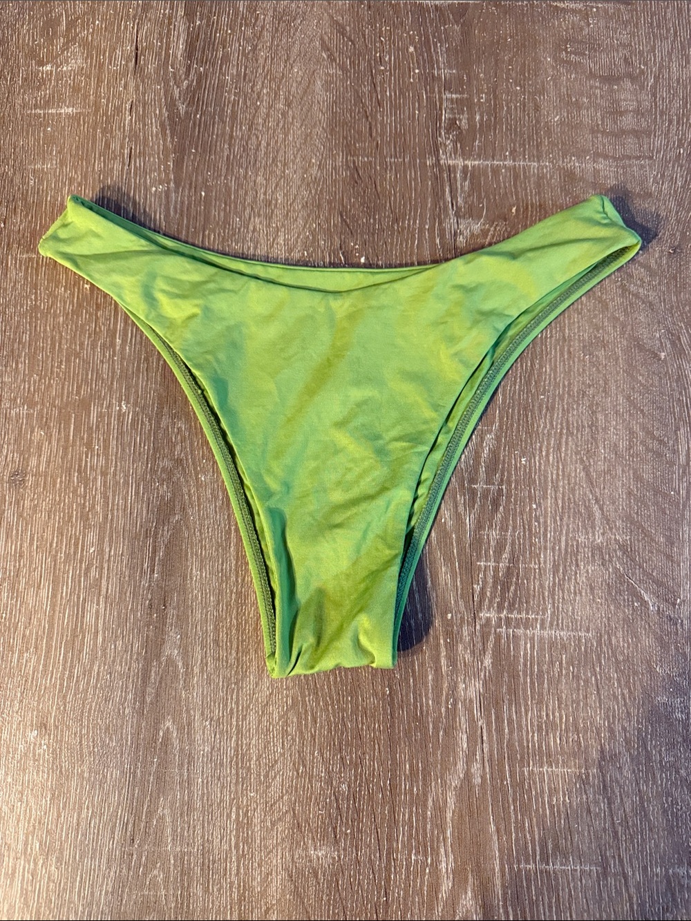 Monday Swimwear Lime Green Bikini Bottom, Size Small